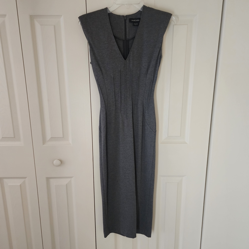 Marciano Shoulder Pad Midi Dress Size 2